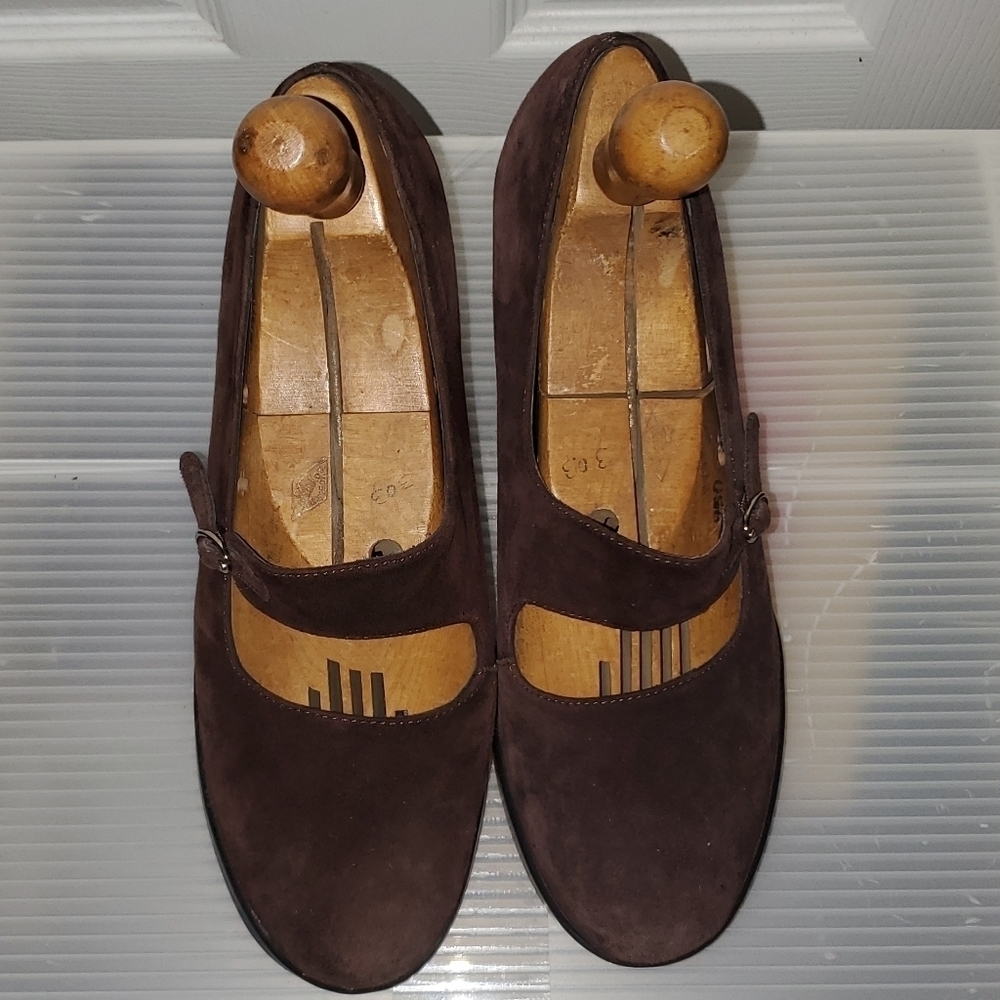 DANSKO Mary Janes Brown Suede Heeled Clogs Suede Shoes - Picture 2 of 11